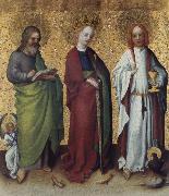 Stefan Lochner Saints Matthew,Catherine of Alexandria and John the Vangelist Germany oil painting artist
